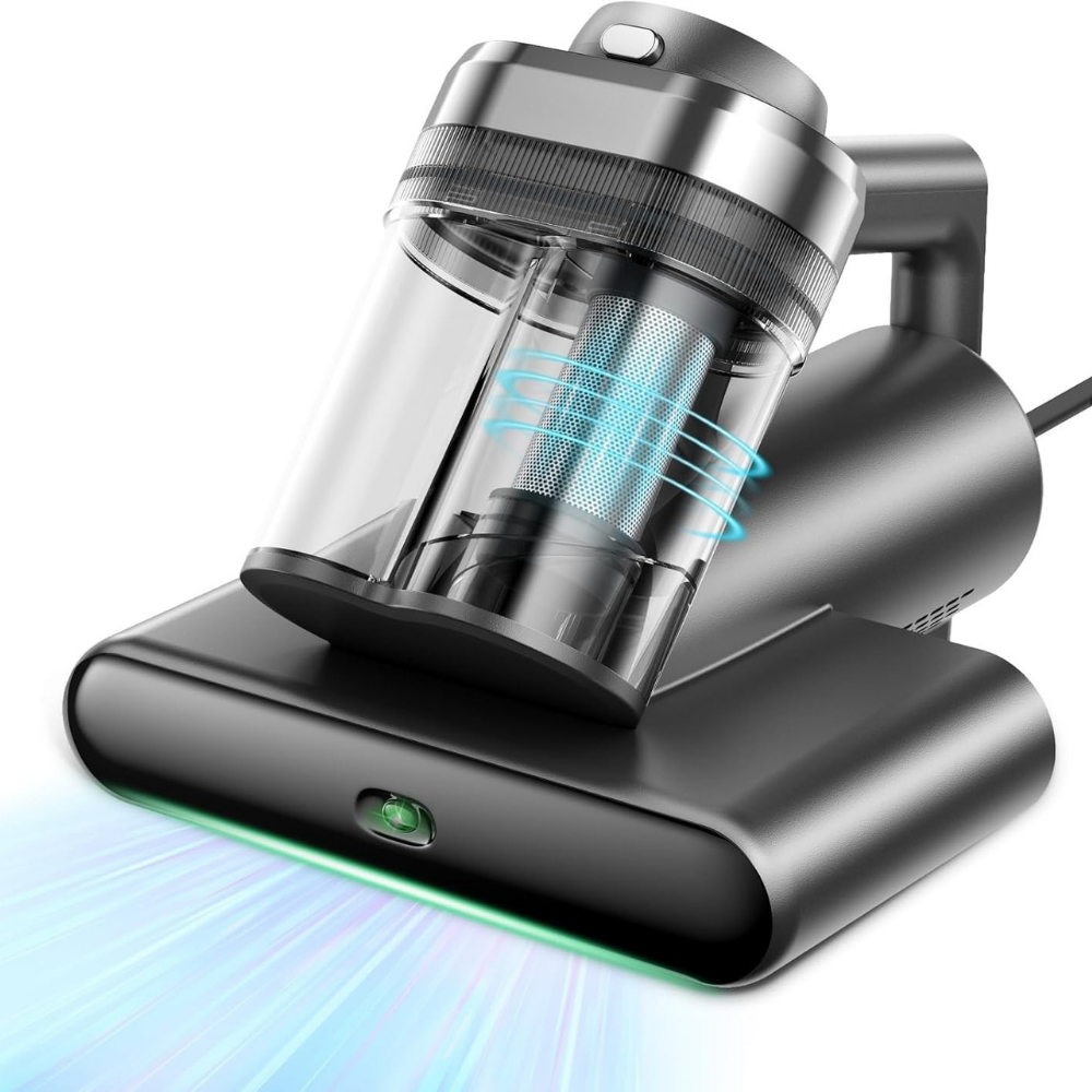 UVC Mattress Vacuum Cleaner | HEPA Filter & Anion Dust Mite Removal | Dual Dust Cup for Pet Hair & Allergens, 3 Color Options