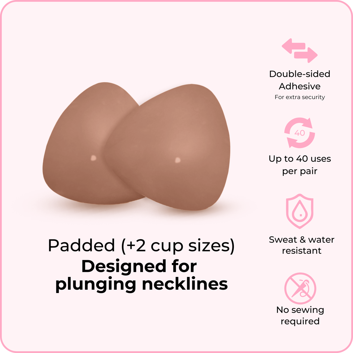 Women's Breast Enhancer Inserts | Instant Cup Boost & No-Sew Wear 13