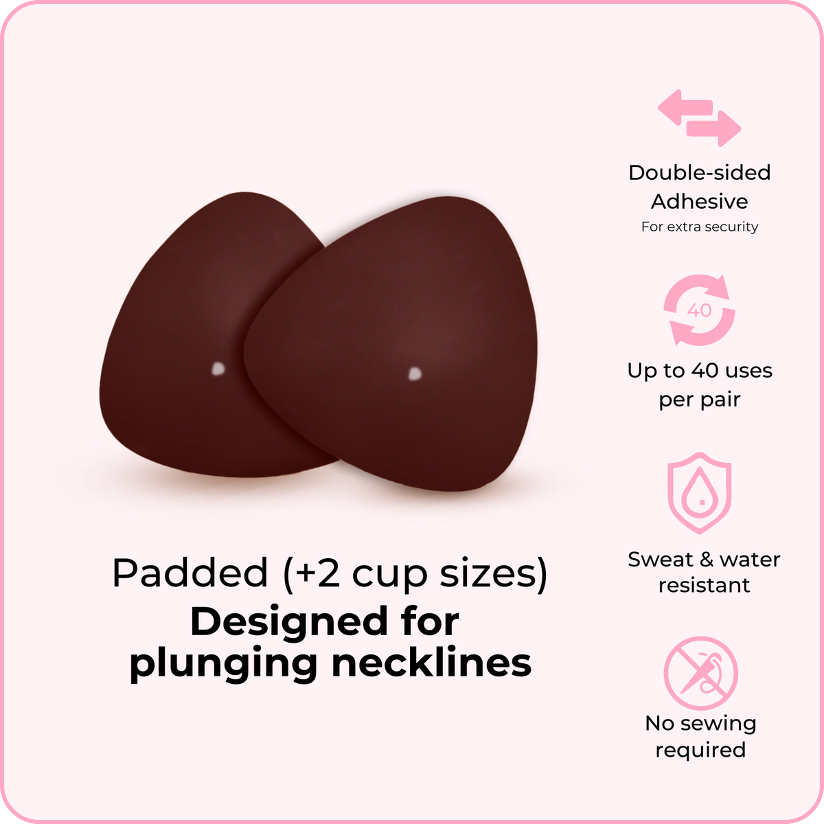 Women's Breast Enhancer Inserts | Instant Cup Boost & No-Sew Wear 19