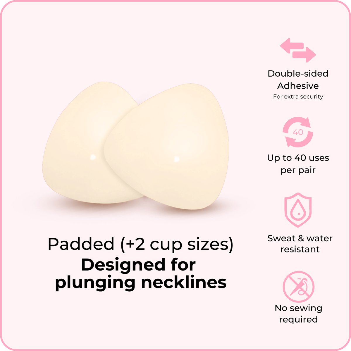 Women's Breast Enhancer Inserts | Instant Cup Boost & No-Sew Wear 7