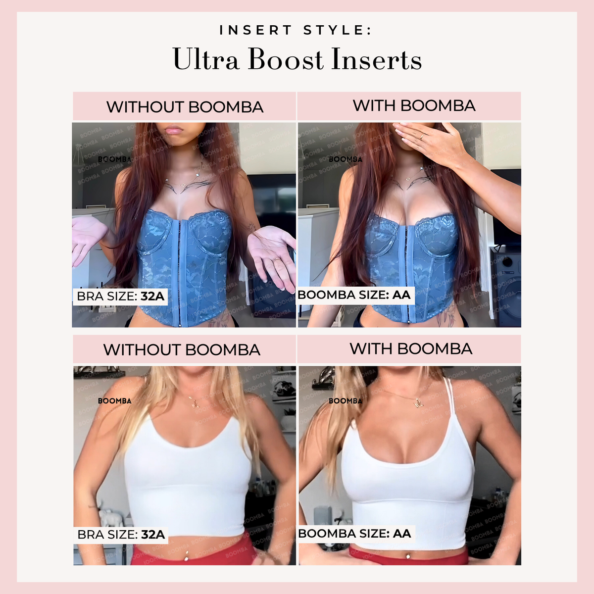 Women's Breast Enhancer Inserts | Instant Cup Boost & No-Sew Wear 30