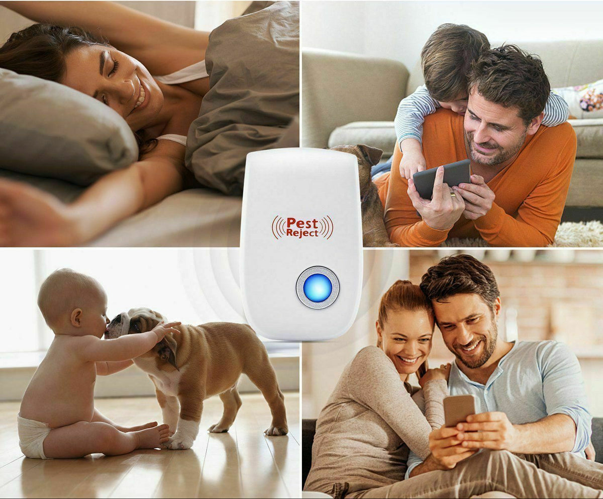 Ultrasonic Pest Repeller Plug | Socket Unit, Lit Button