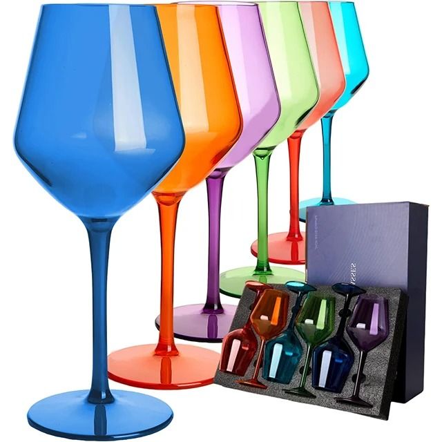 Unbreakable Wine Glass Set Plastic | Crystal-Clear Finish, Dishwasher Safe | Ideal for Outdoor Parties and Travel