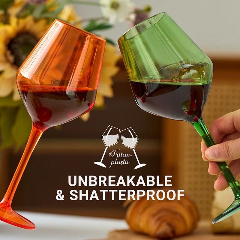 Unbreakable Wine Glass Set Plastic | Crystal-Clear Finish, Dishwasher Safe | Ideal for Outdoor Parties and Travel
