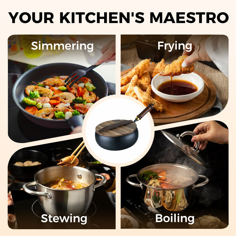 Uncoated Iron Cooking Pot | Multiple Sizes & Lid Options | Even Heat Retention, Natural Non-Stick Seasoning for All Stovetops