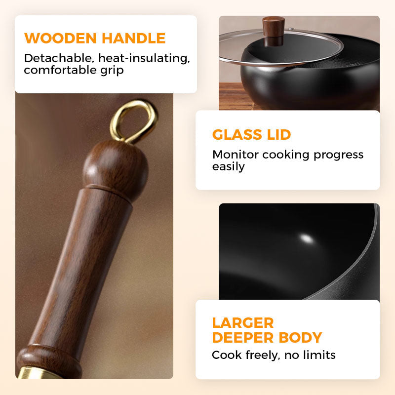 Uncoated Iron Cooking Pot | Multiple Sizes & Lid Options | Even Heat Retention, Natural Non-Stick Seasoning for All Stovetops