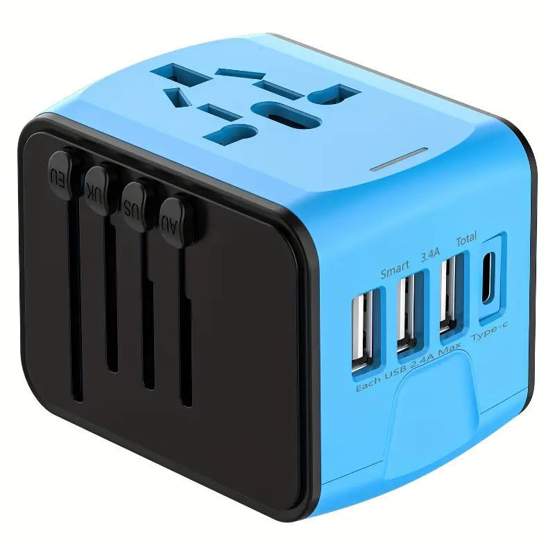 Universal Travel Adapter | Cube Body, Four Charging Ports