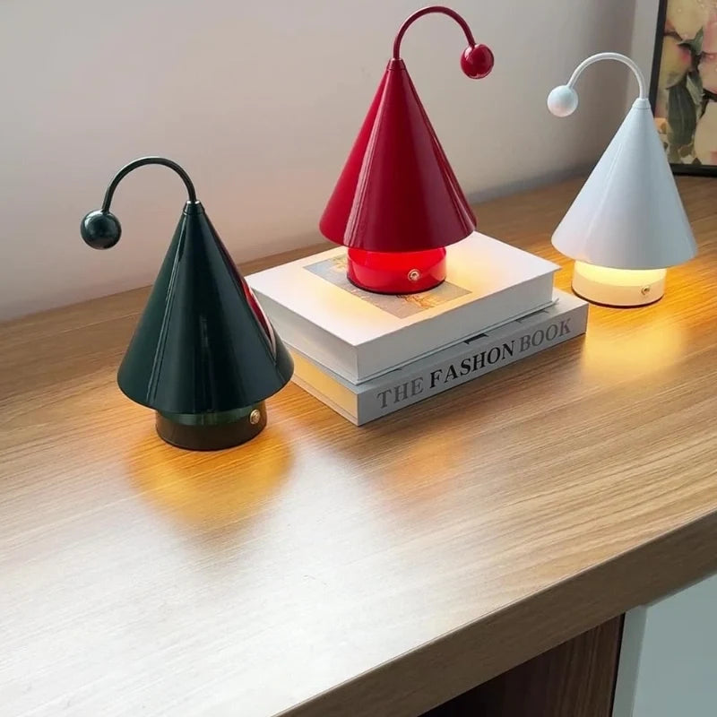 Cordless Cone Table Lamp, Iron & Acrylic, 20 x 12.5 x 12.5 cm | 3 Colours, Stepless Dimming | Rechargeable, Up to 6 Hours 9