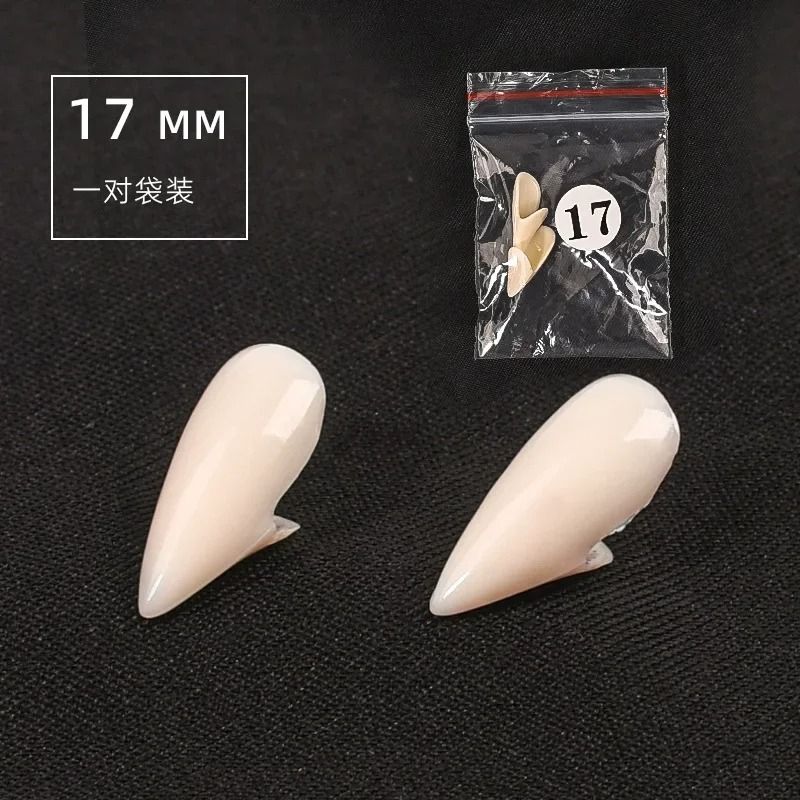Vampire Fangs Halloween Costume Set | 5 Pairs with Solid Thermal Adhesive Glue | Reusable Dental Resin, Snap-In Fit