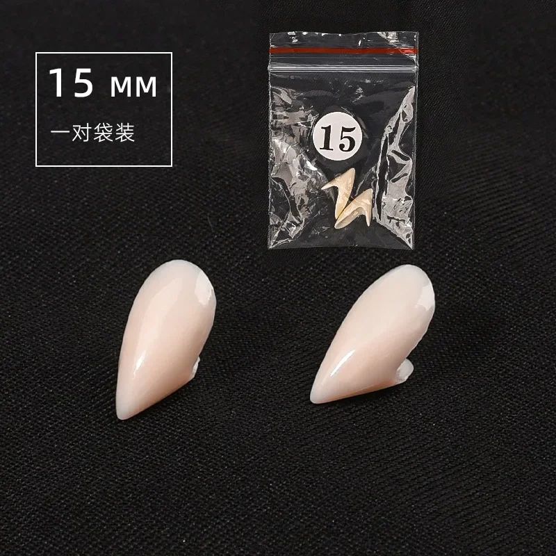 Vampire Fangs Halloween Costume Teeth | 5 Pairs Resin Fang Set | Natural-Looking Individual Fangs with Adhesive