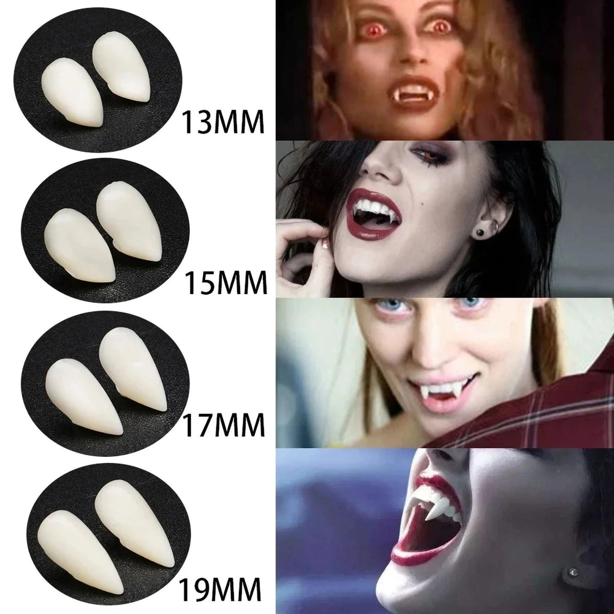 Vampire Fangs Kit for Halloween & Cosplay | Custom-Molded Thermal Adhesive Included | Non-Toxic Dental-Grade Resin Material