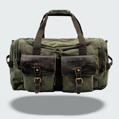 Vanguard | Leather Duffle Bag - Durable Waxed Canvas with 36.5L Capacity 0