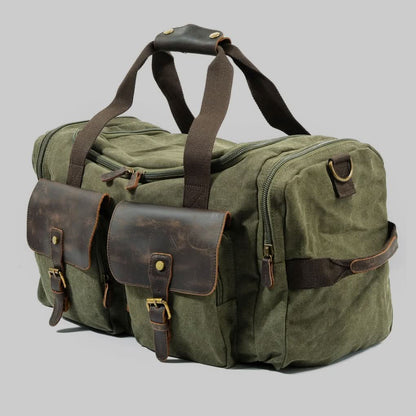 Vanguard | Leather Duffle Bag - Durable Waxed Canvas with 36.5L Capacity 4