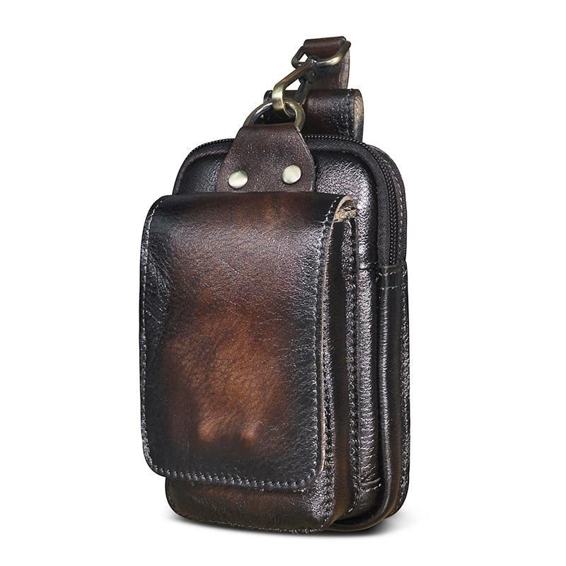 Vexton | Men's Waist Bag with Adjustable Strap - Durable Brown Design