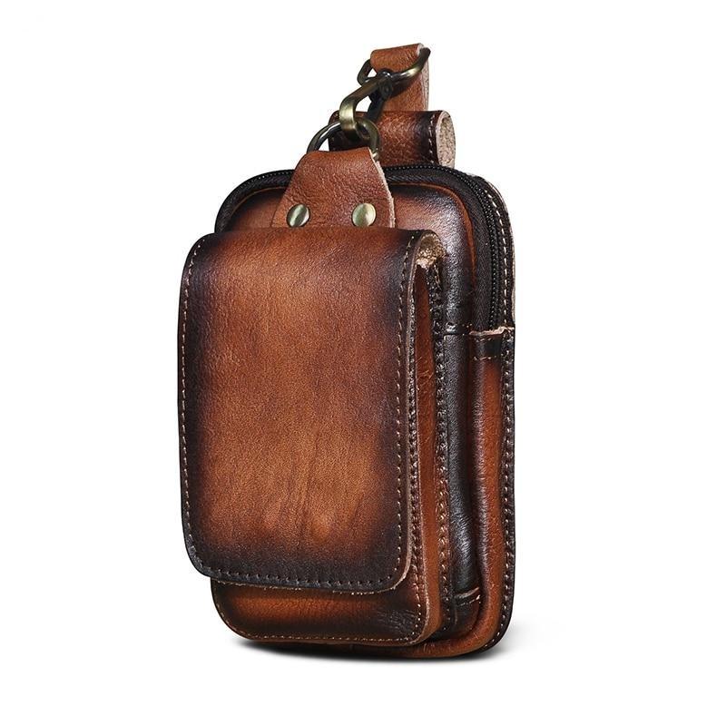 Vexton | Men's Waist Bag with Adjustable Strap - Durable Brown Design