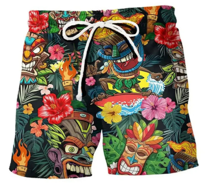 VibrantWave | Men's Swim Trunks – Quick-Dry Fabric With Graphic Print 1