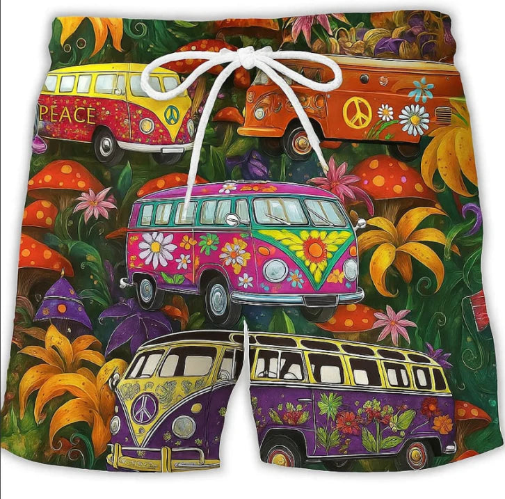 VibrantWave | Men's Swim Trunks – Quick-Dry Fabric With Graphic Print 4
