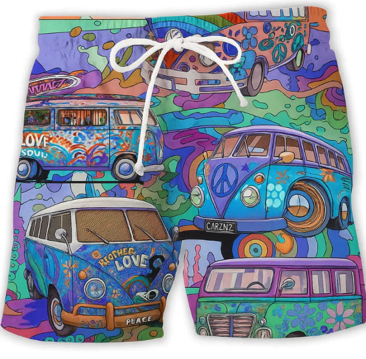 VibrantWave | Men's Swim Trunks – Quick-Dry Fabric With Graphic Print 6