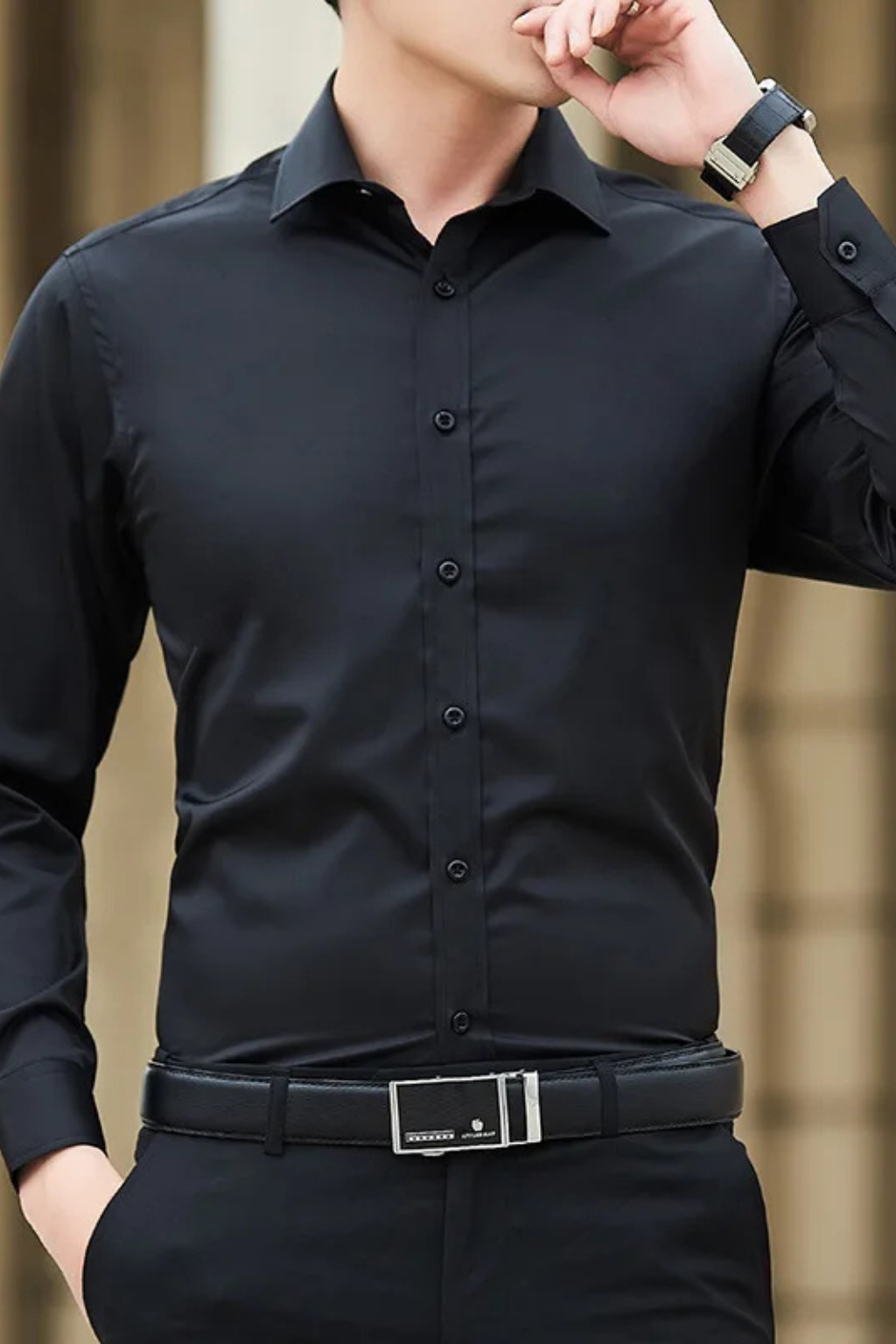 Victor | Men's Dress Shirt – Slim Fit Long Sleeve Casual Style 3