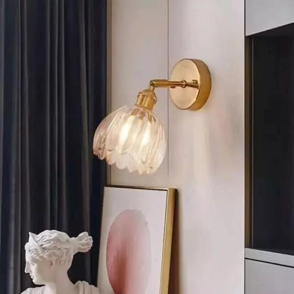 Vintage Tulip | Wall Sconce Lighting - Floral Glass Shade Design