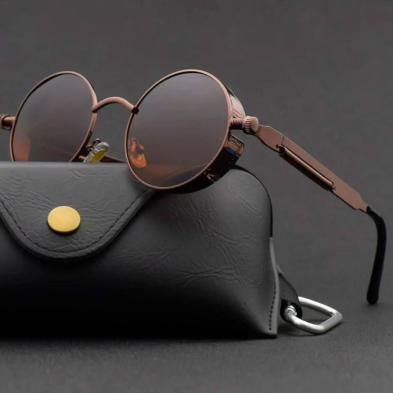 VintageCharm | Round Steampunk Sunglasses with Polarized Lenses - UV400 Protection 0