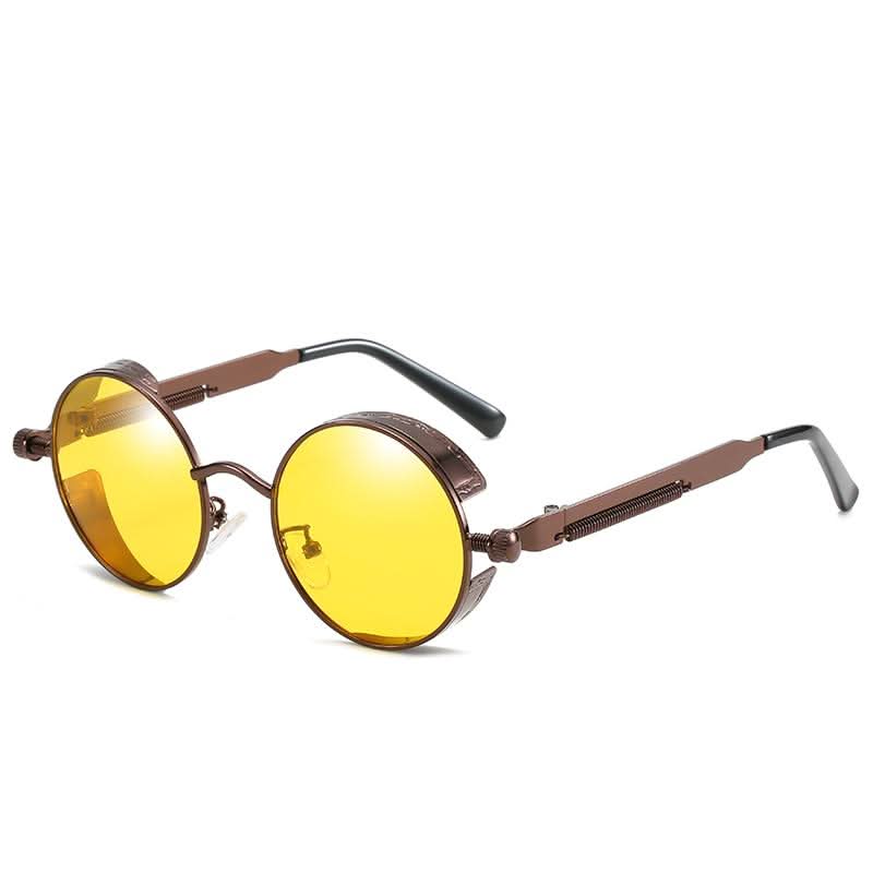 VintageCharm | Round Steampunk Sunglasses with Polarized Lenses - UV400 Protection 10