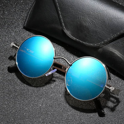 VintageCharm | Round Steampunk Sunglasses with Polarized Lenses - UV400 Protection 2