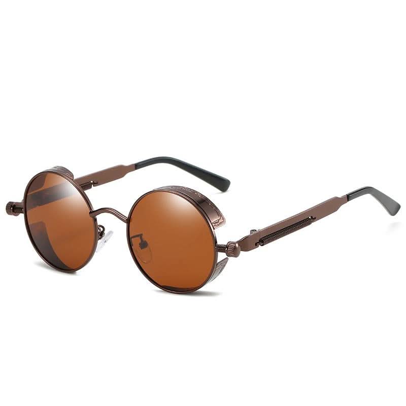 VintageCharm | Round Steampunk Sunglasses with Polarized Lenses - UV400 Protection 3
