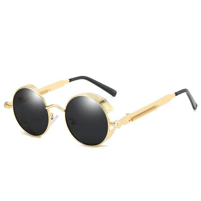 VintageCharm | Round Steampunk Sunglasses with Polarized Lenses - UV400 Protection 4