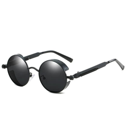 VintageCharm | Round Steampunk Sunglasses with Polarized Lenses - UV400 Protection 5