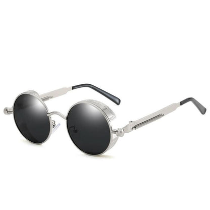 VintageCharm | Round Steampunk Sunglasses with Polarized Lenses - UV400 Protection 6