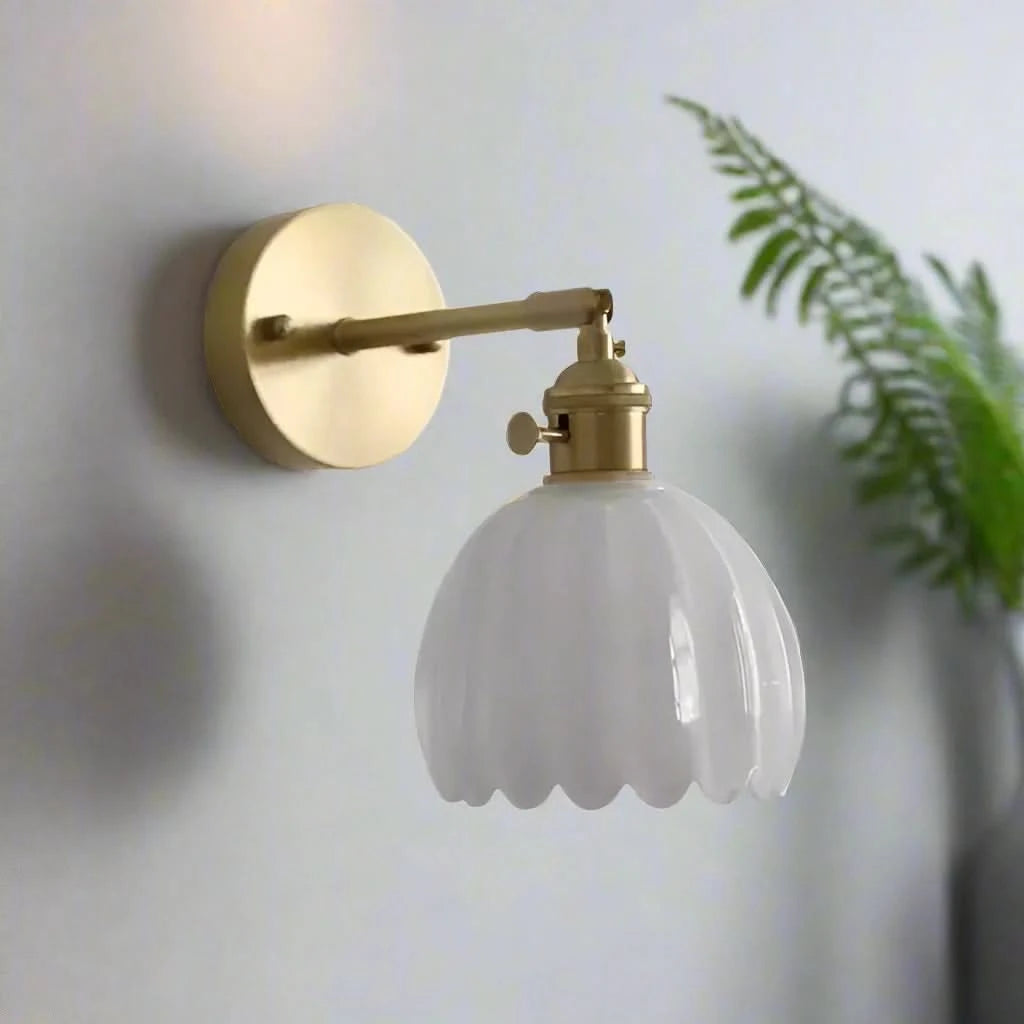 Vintage Tulip | Wall Sconce Lighting - Floral Glass Shade Design