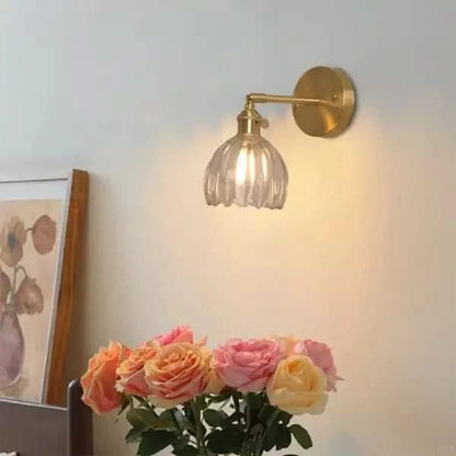 Vintage Tulip | Wall Sconce Lighting - Floral Glass Shade Design 4