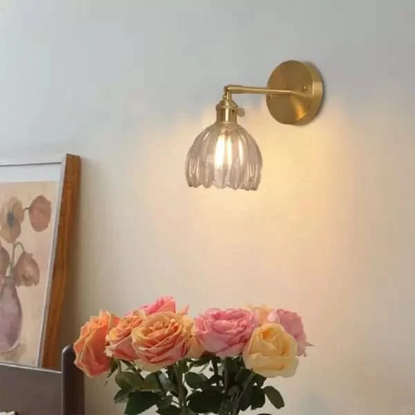 Vintage Tulip | Wall Sconce Lighting - Floral Glass Shade Design