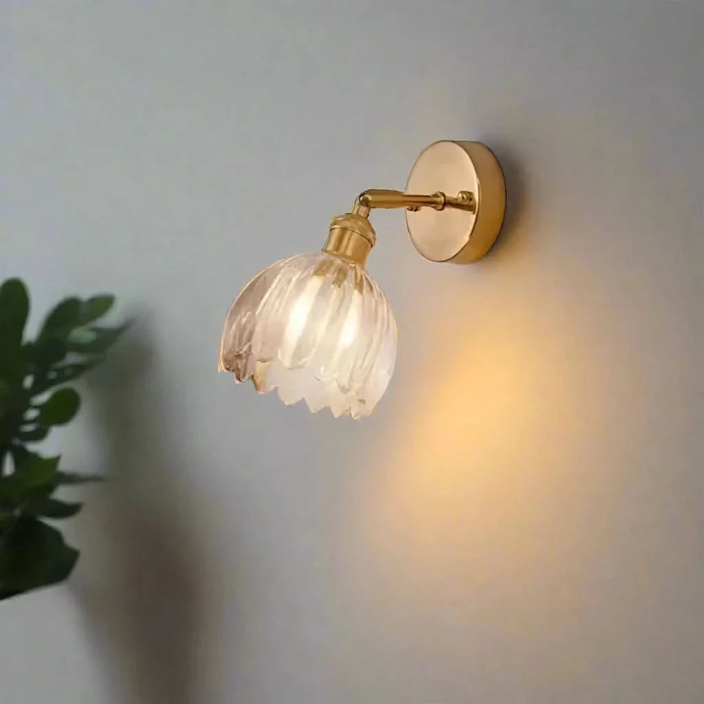 Vintage Tulip | Wall Sconce Lighting - Floral Glass Shade Design