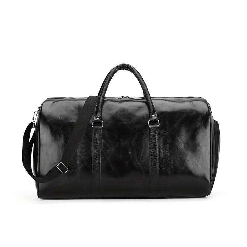 Voyager's Haven | Deluxe Leather Travel Bag - Spacious Retro Design for Travelers 0
