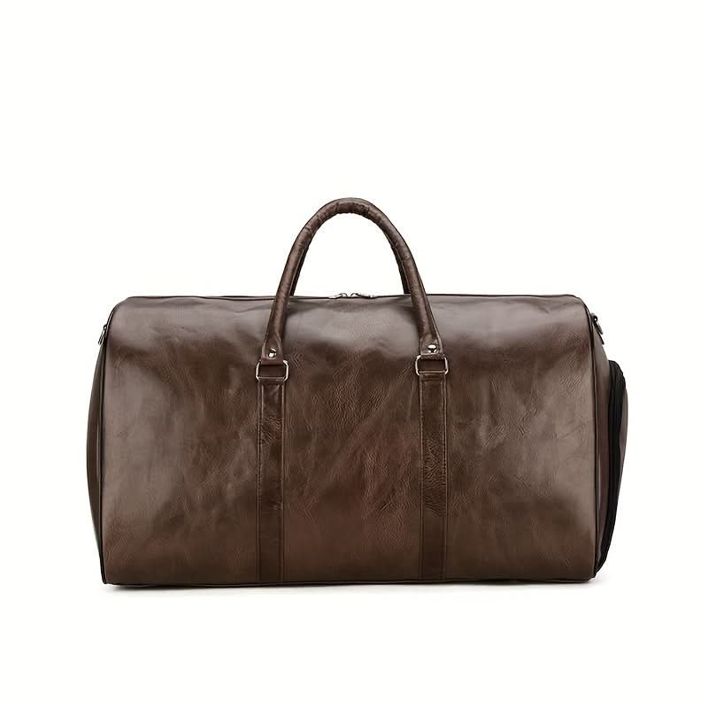 Voyager's Haven | Deluxe Leather Travel Bag - Spacious Retro Design for Travelers 10