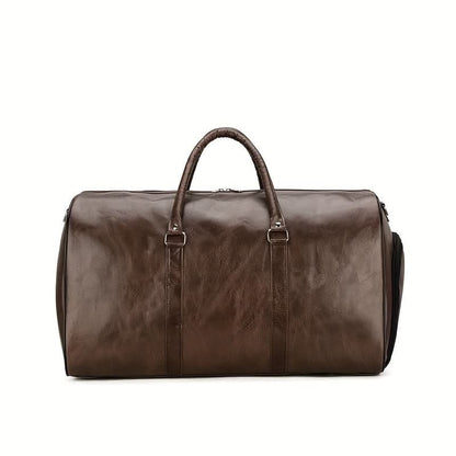 Voyager's Haven | Deluxe Leather Travel Bag - Spacious Retro Design for Travelers 10