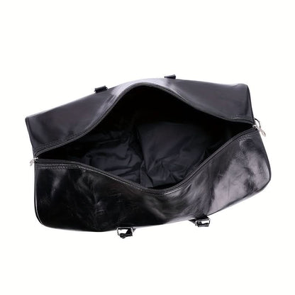 Voyager's Haven | Deluxe Leather Travel Bag - Spacious Retro Design for Travelers 5