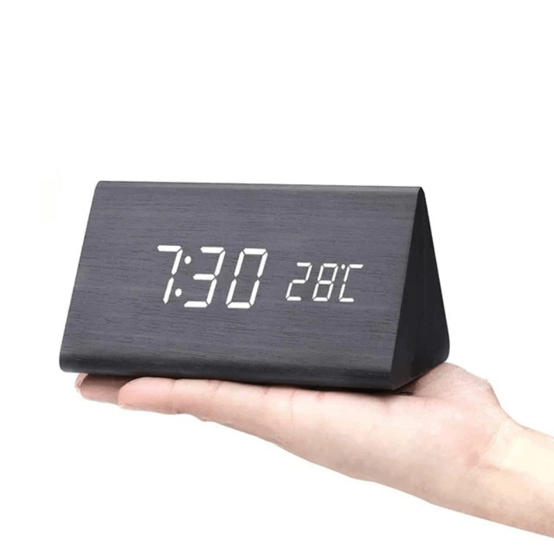 WOODSENSE – LED Wooden Clock with Voice Control for Stylish Time Display 11