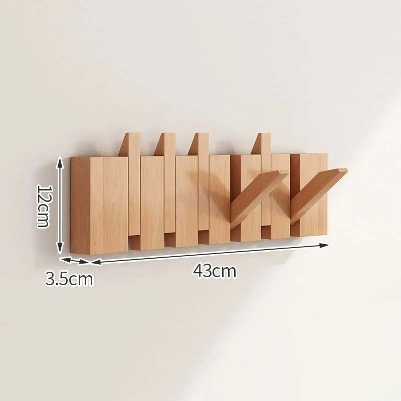 Wall Hook Rack | Five Folding Hooks, 30cm Wall Strip