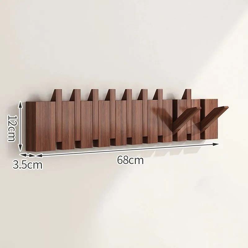 Wall Hook Rack | Five Folding Hooks, 30cm Wall Strip