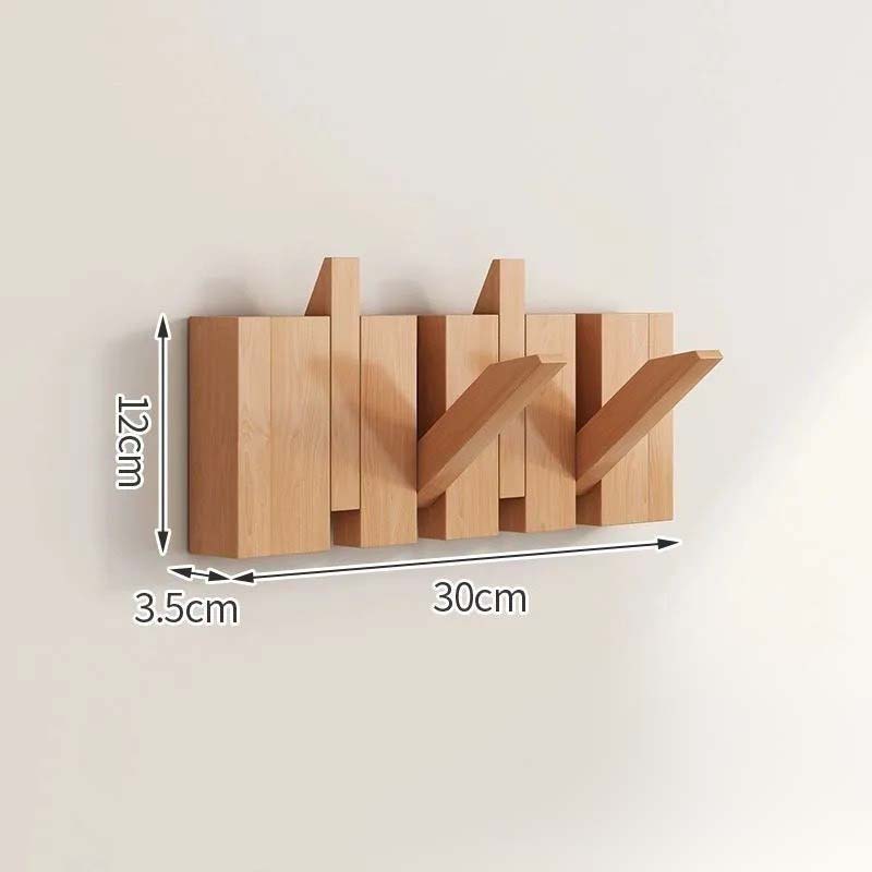 Wall Hook Rack | Five Folding Hooks, 30cm Wall Strip