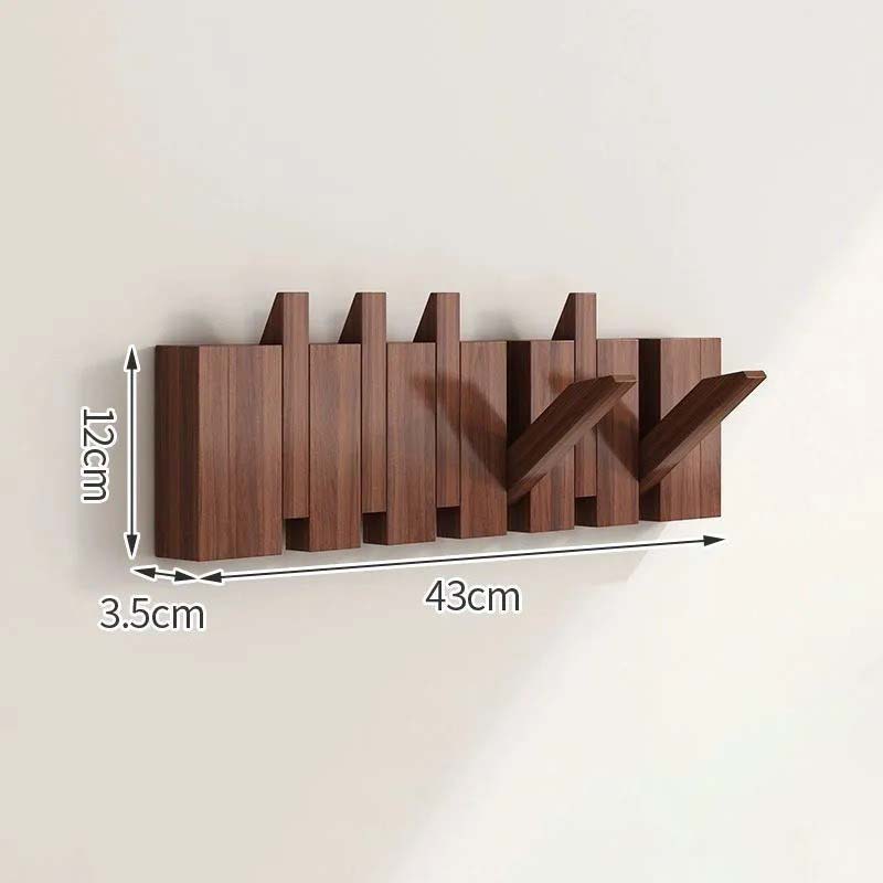Wall Hook Rack | Five Folding Hooks, 30cm Wall Strip