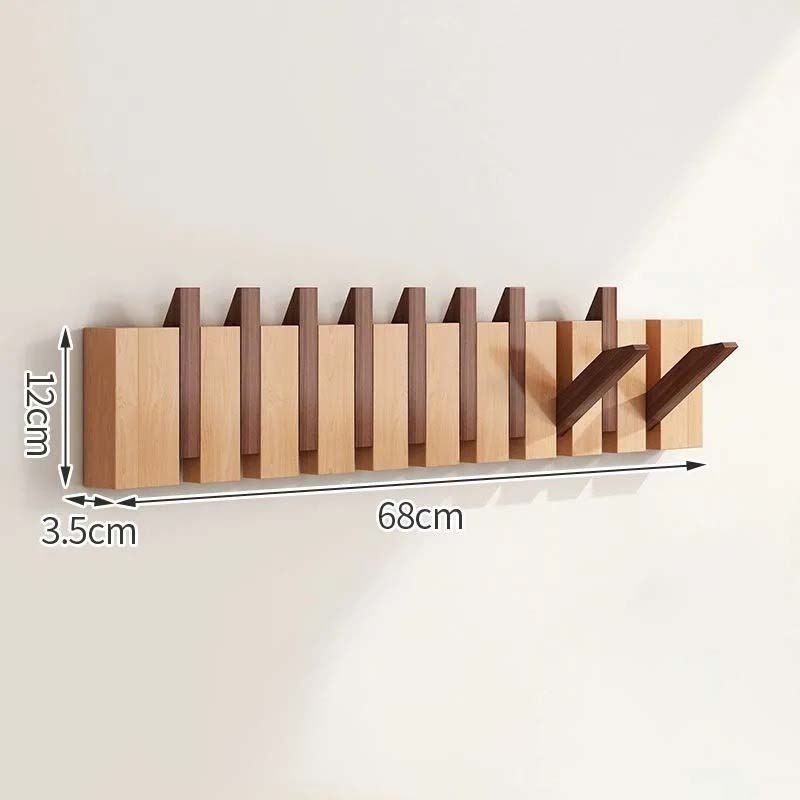 Wall Hook Rack | Five Folding Hooks, 30cm Wall Strip