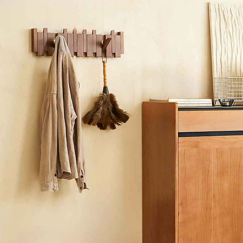 Wall Hook Rack | Five Folding Hooks, 30cm Wall Strip