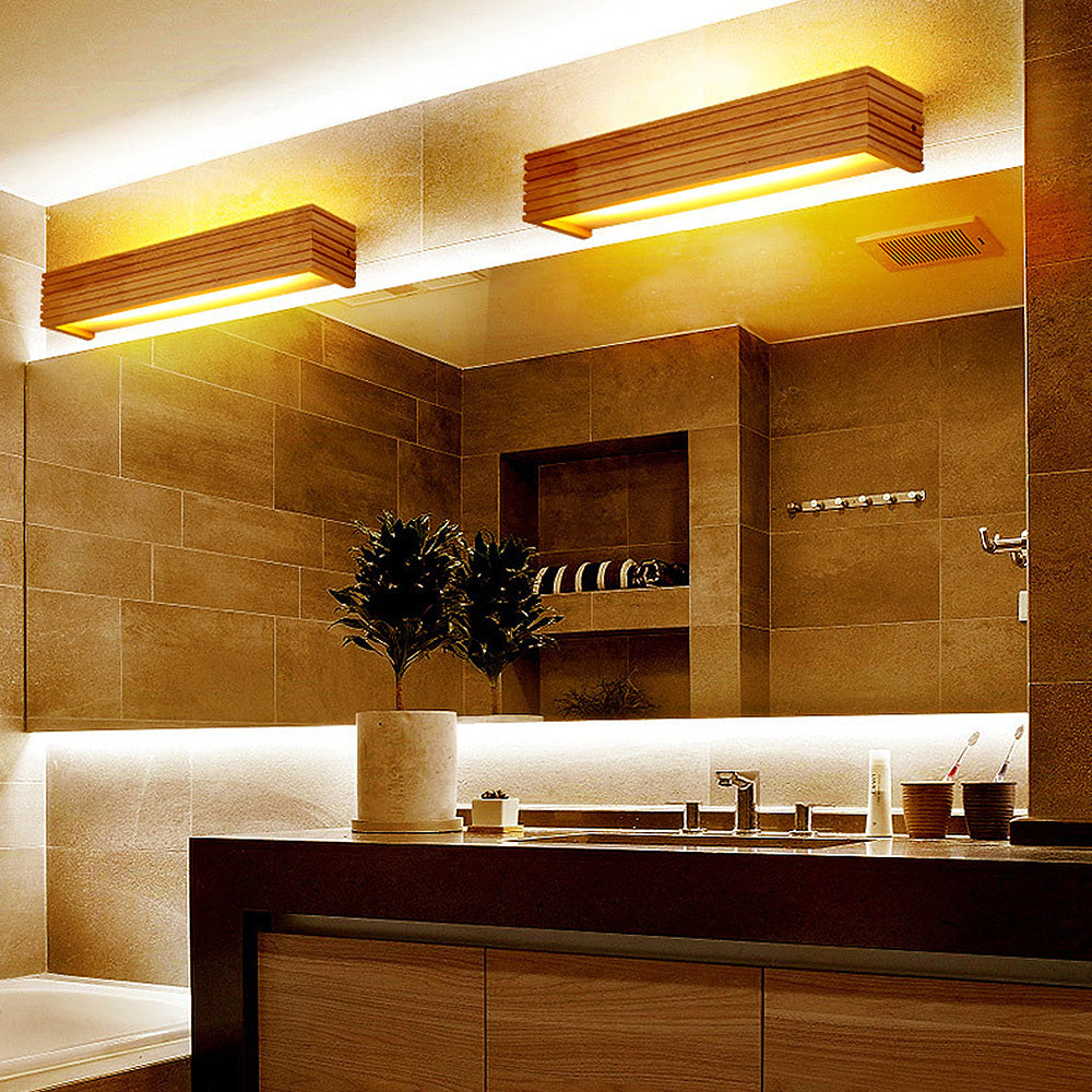 Wall Lights | Grooved Bar Body, Open Lower Light Slot