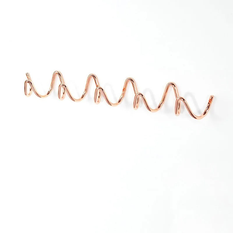 Wall-Mounted Coat Rack | Black Cast Iron Wavy Hook Rack