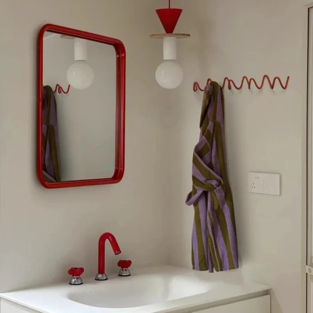 Wall-Mounted Coat Rack | Black Cast Iron Wavy Hook Rack