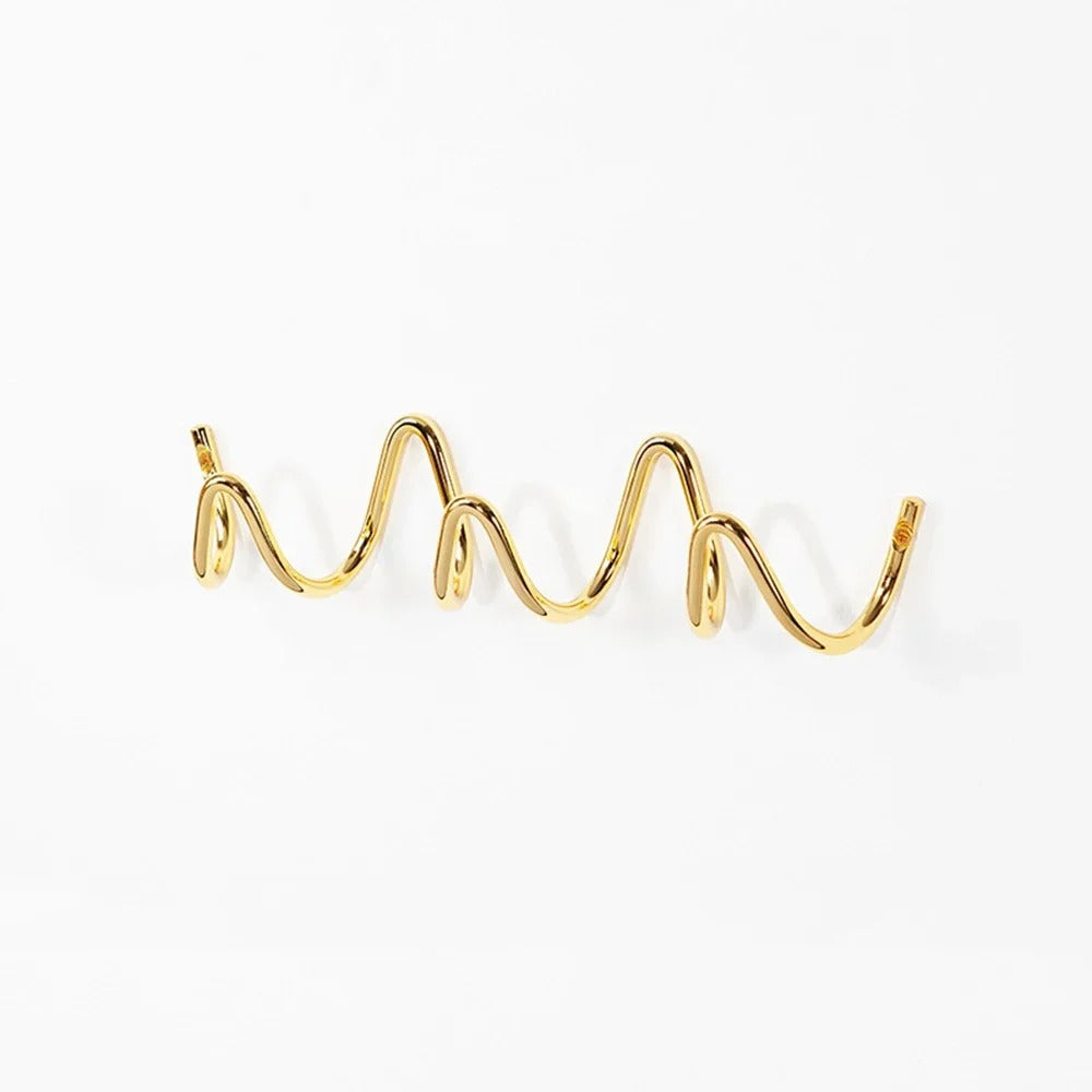 Wall-Mounted Coat Rack | Black Cast Iron Wavy Hook Rack